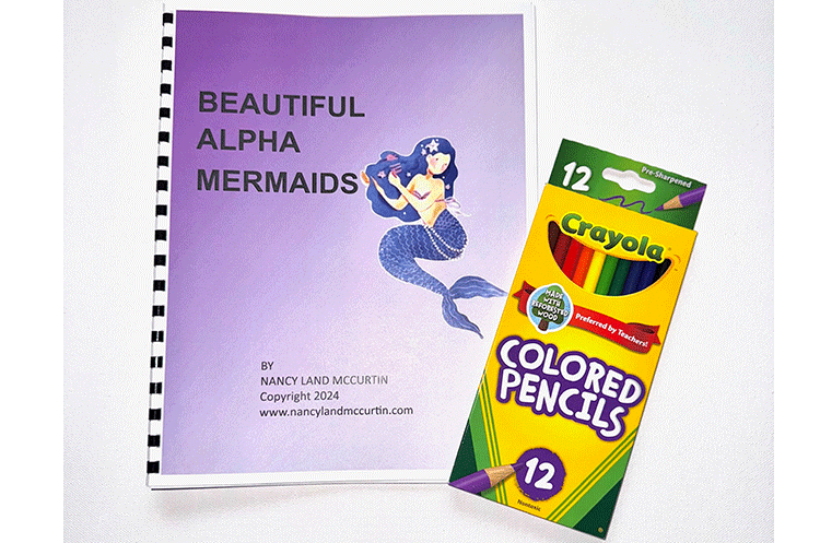 26 pages with a beautiful mermaid on each page