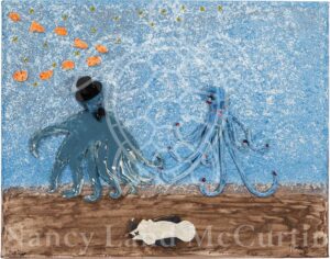 Whimsical painting by Nancy Land McCurtin titled Date Nite