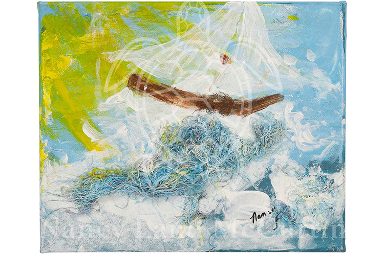 Mixed Media 3D, Acrylic Paint, String