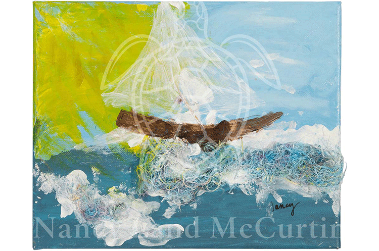 Mixed Media 3D, Acrylic Paint, String